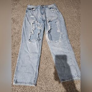 Aeropostale Stretch Mom Jeans Light Blue Denim Jeans Size 12 Regular